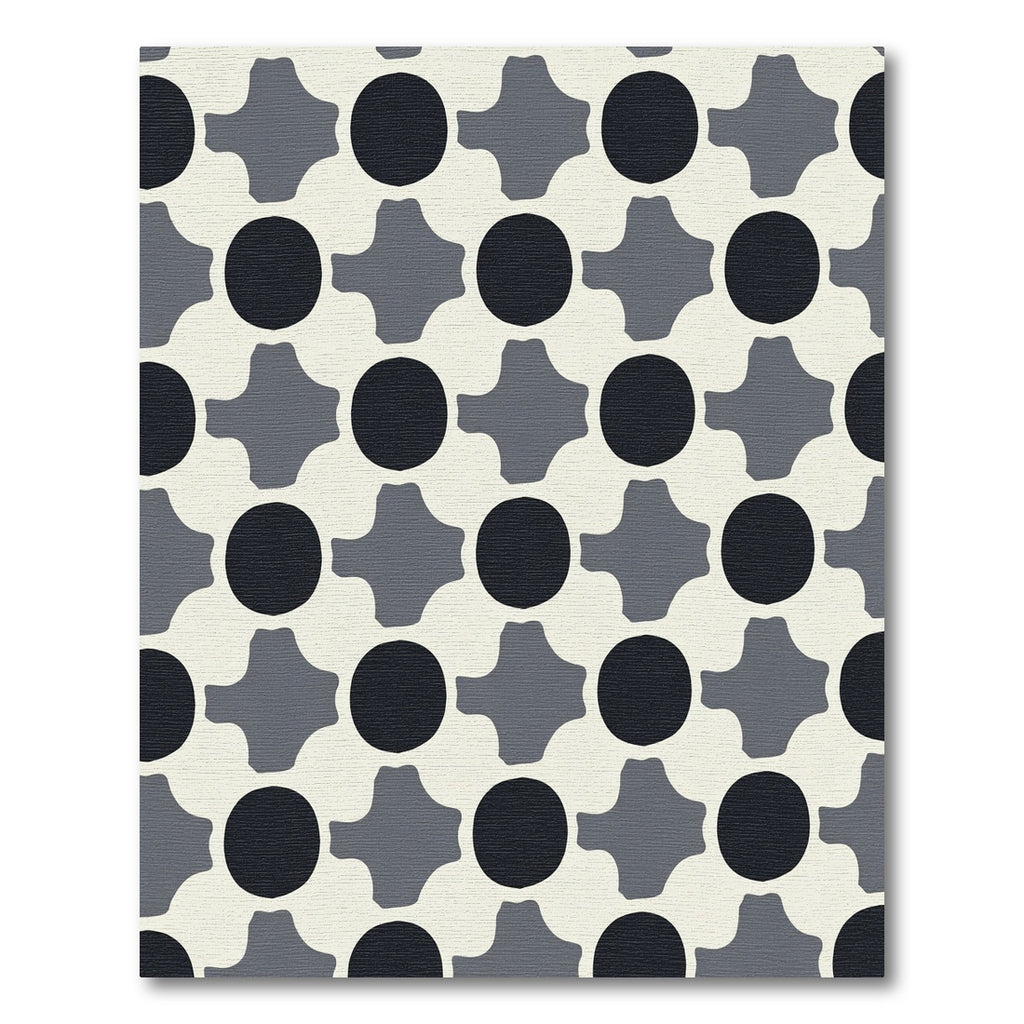 Monochrome Abstract Circles and Crosses Rug