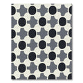 Monochrome Abstract Circles and Crosses Rug