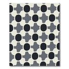 Monochrome Abstract Circles and Crosses Rug
