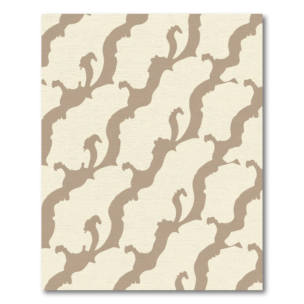 Tan Organic Vine Swirl Rug