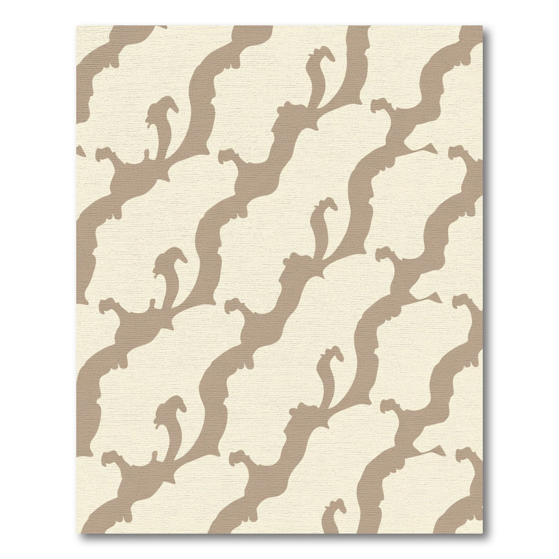Tan Organic Vine Swirl Rug