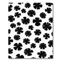 Black White Scattered Petal Rug