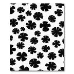 Black White Scattered Petal Rug