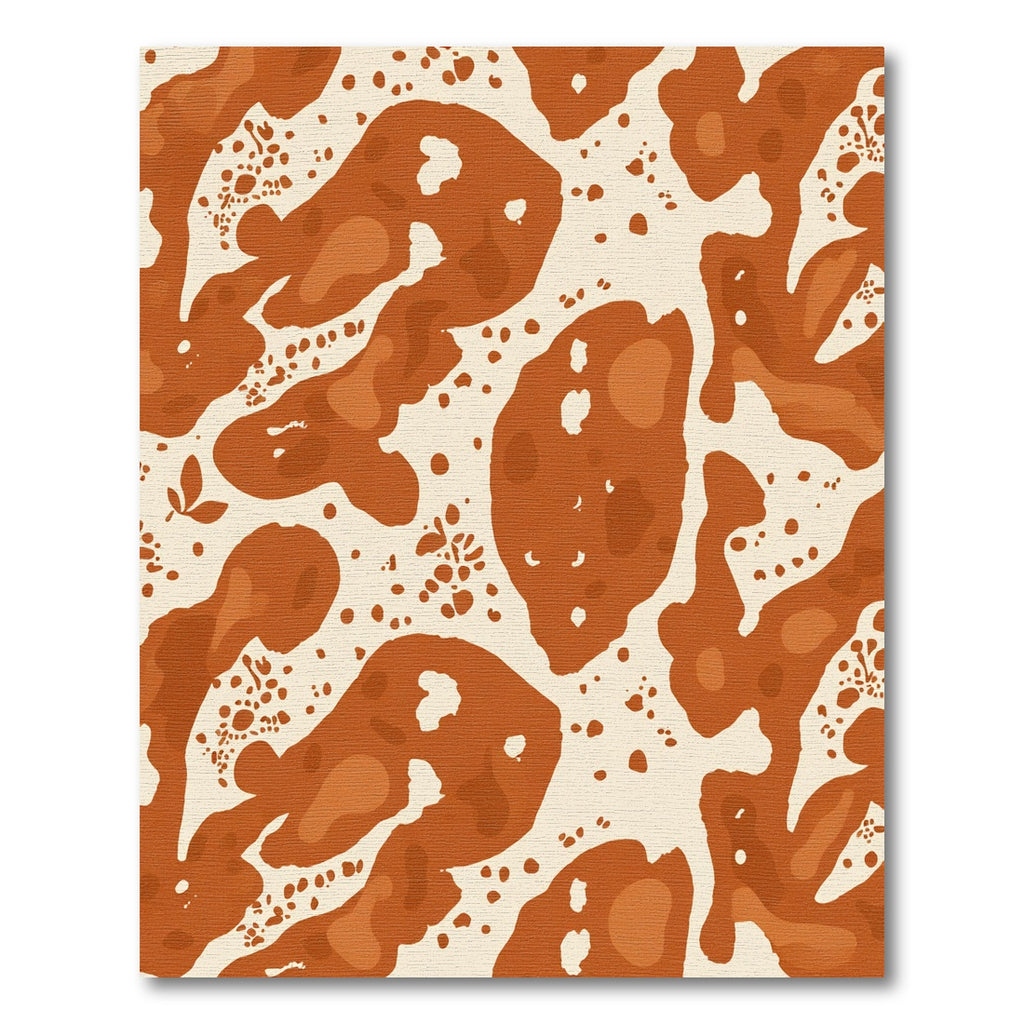 Terra Cotta Organic Blob Shapes Rug