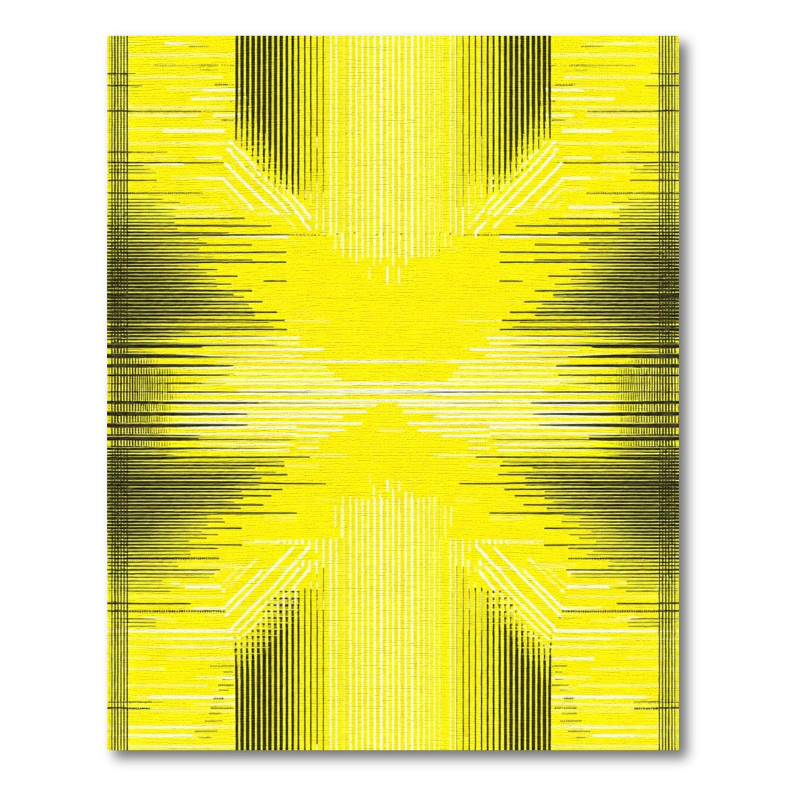 Bold Yellow White Linear Radiance Rug