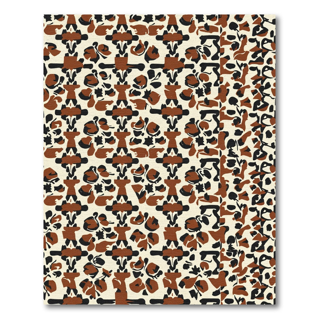 Brown Black Cream Abstract Animal Hide Rug