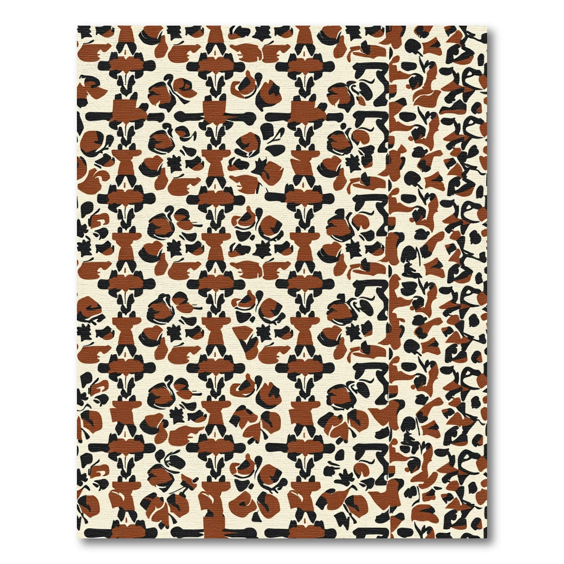 Brown Black Cream Abstract Animal Hide Rug