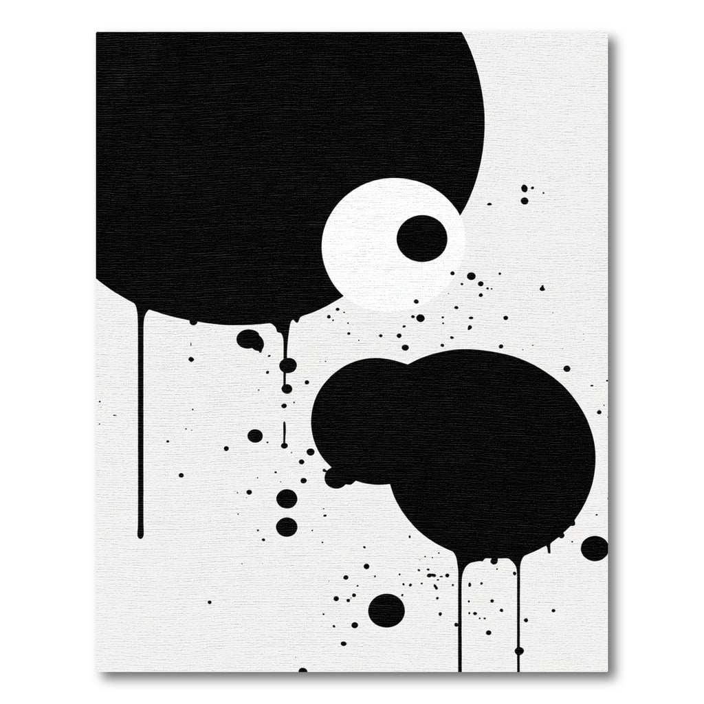 Monochromatic Abstract Drips Circles Rug