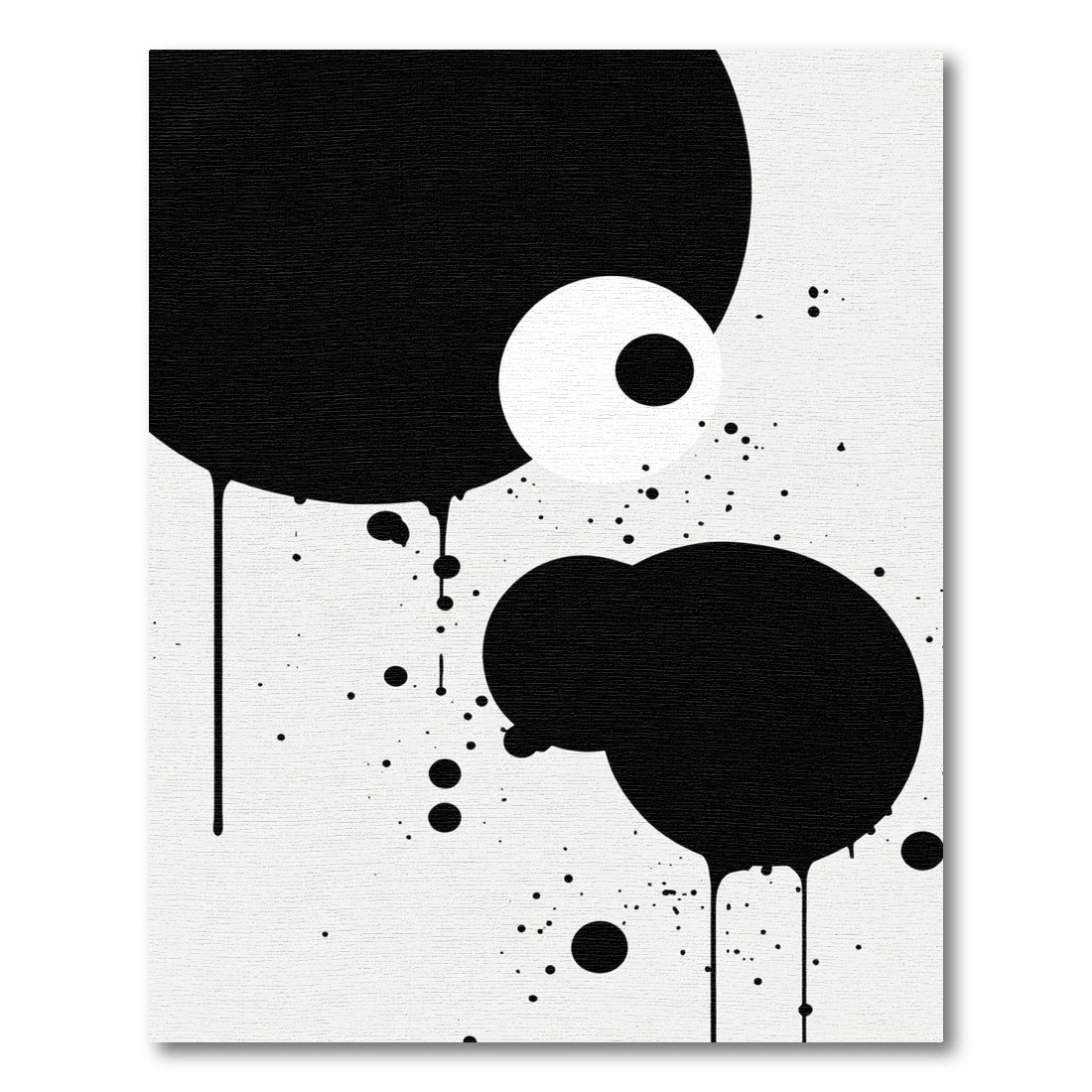 Monochromatic Abstract Drips Circles Rug