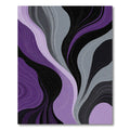 Modern Purple Gray Black Swirls Rug