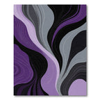 Modern Purple Gray Black Swirls Rug