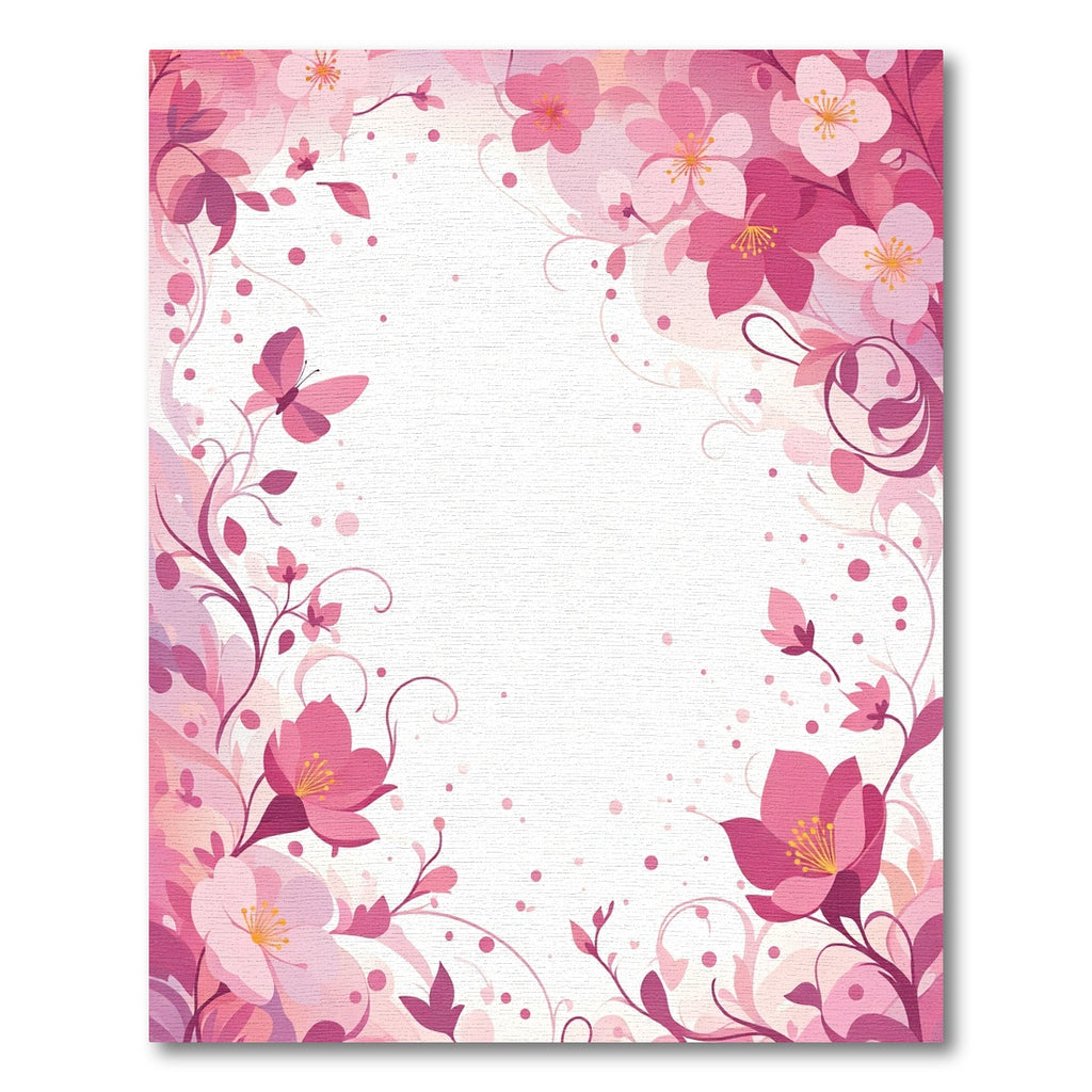 Pink Cherry Blossom Butterfly Garden Rug