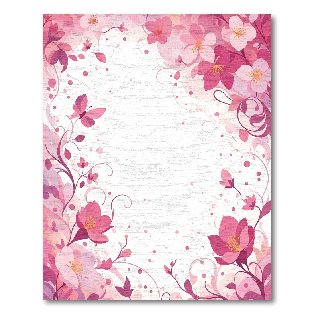 Pink Cherry Blossom Butterfly Garden Rug