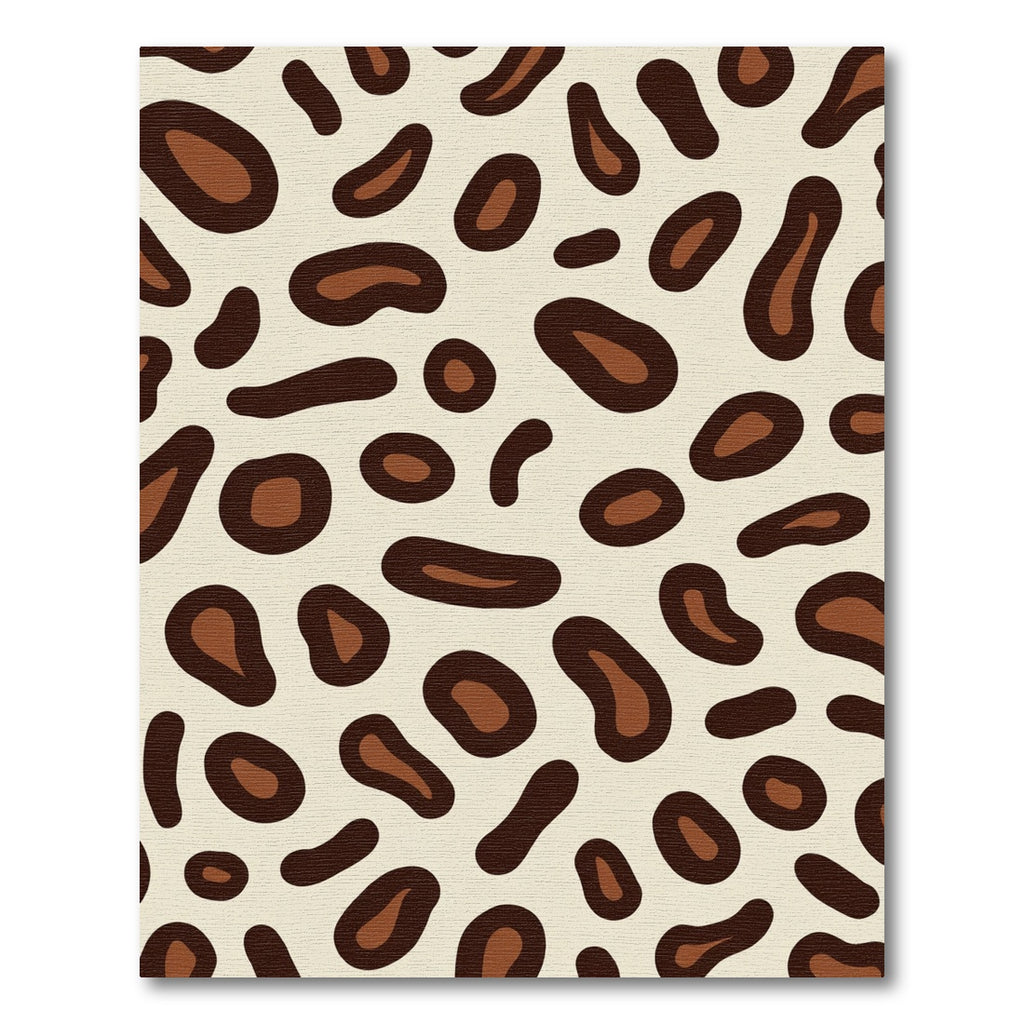 Cream Brown Spotted Animal Print Rug