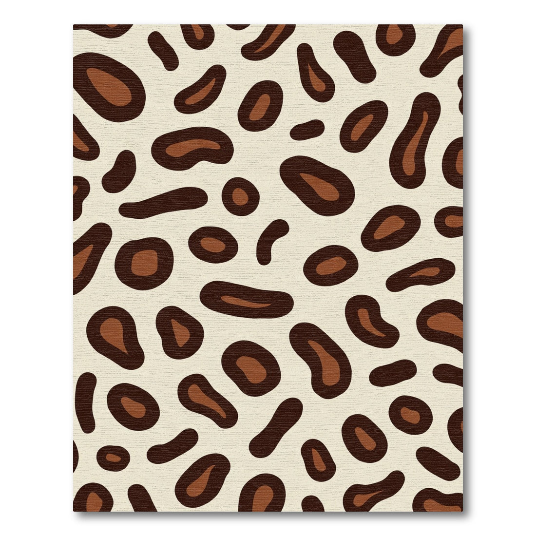 Cream Brown Spotted Animal Print Rug