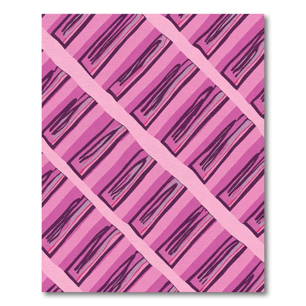 Pink Striped Rectangular Overlay Rug