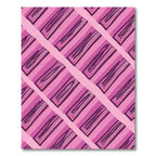 Pink Striped Rectangular Overlay Rug