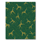 Golden Giraffes on Deep Green Foliage Rug