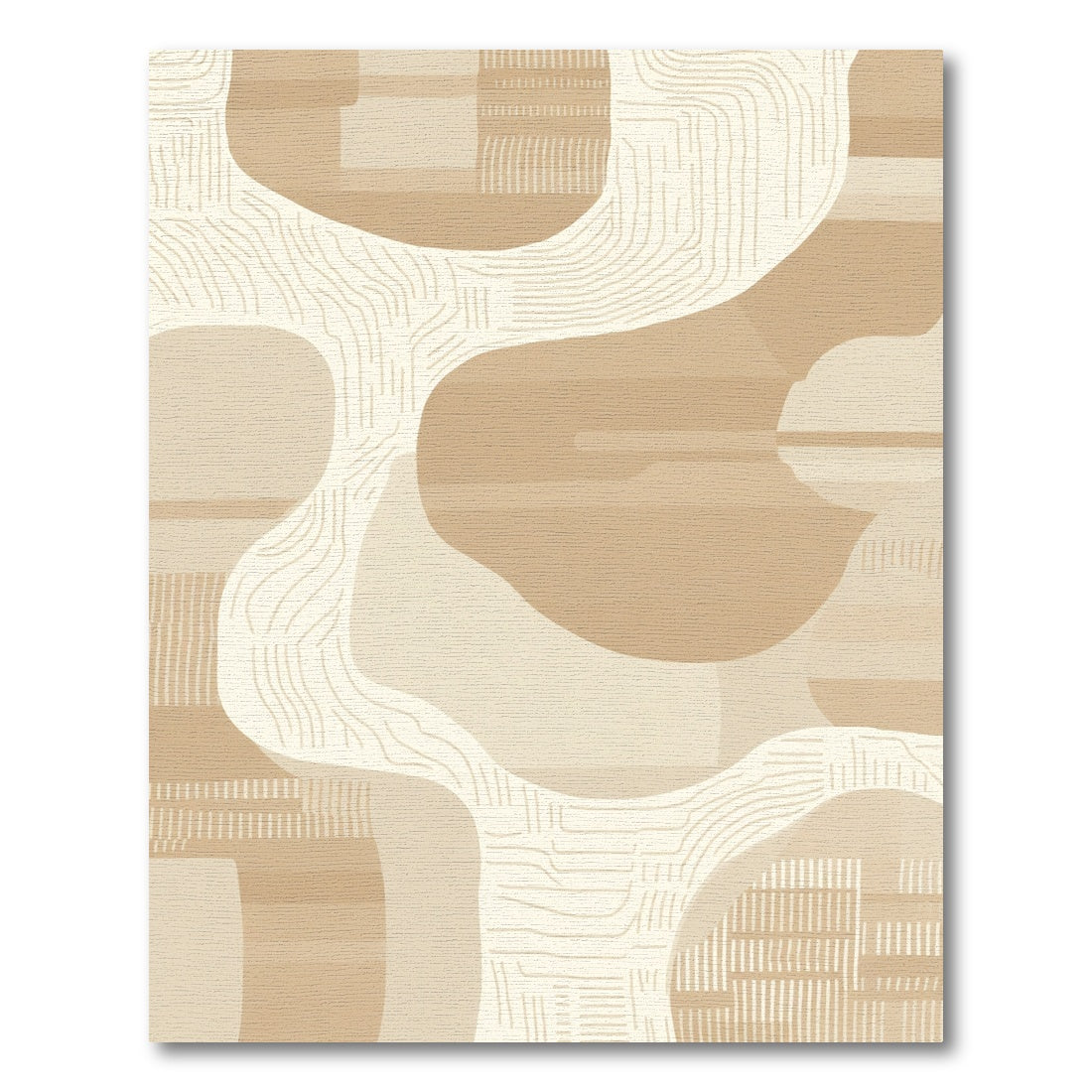 Abstract Cream Terra Organic Lines Rug
