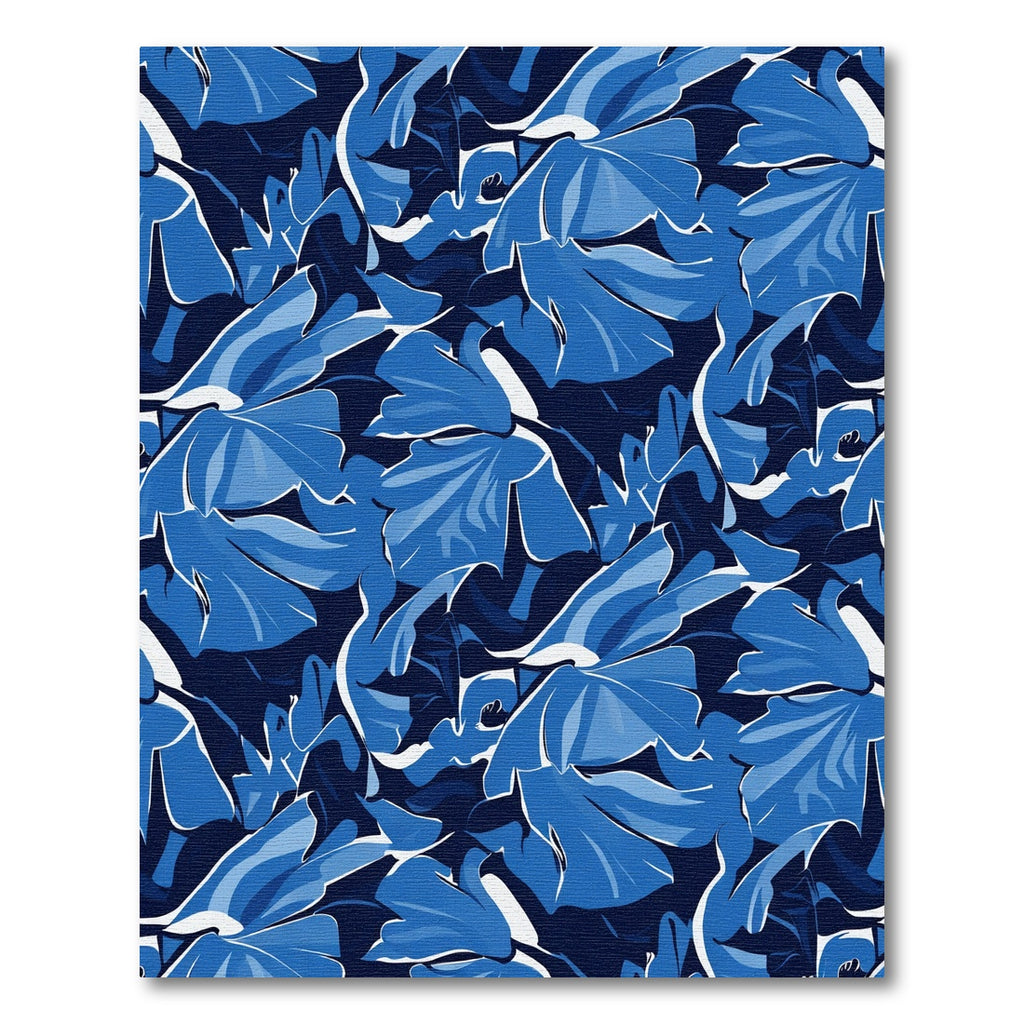 Deep Blue Floral Abstract Rug