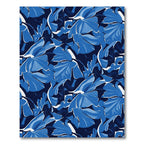 Deep Blue Floral Abstract Rug