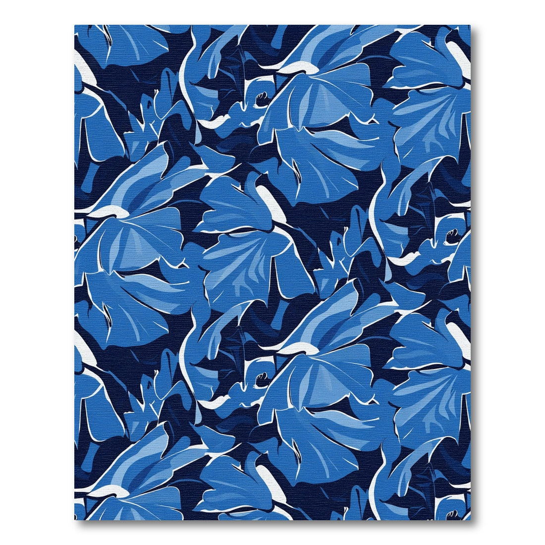 Deep Blue Floral Abstract Rug