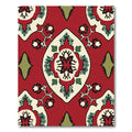 Crimson Red Floral Medallion Rug