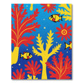 Whimsical Red Yellow Fish Coral Scene Rug