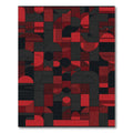 Bold Red Geometric Blocks Rug