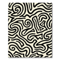 Black Off White Swirling Maze Rug