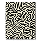 Black Off White Swirling Maze Rug