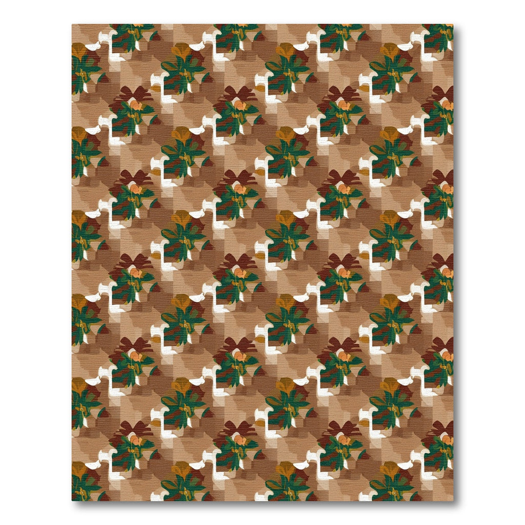 Earthy Floral Arrangement Textured Rug