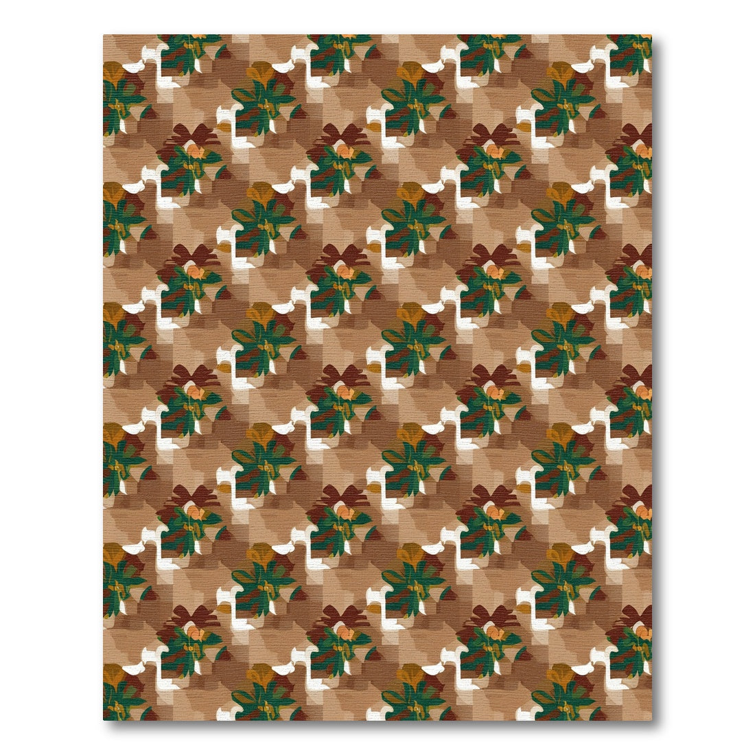 Earthy Floral Arrangement Textured Rug