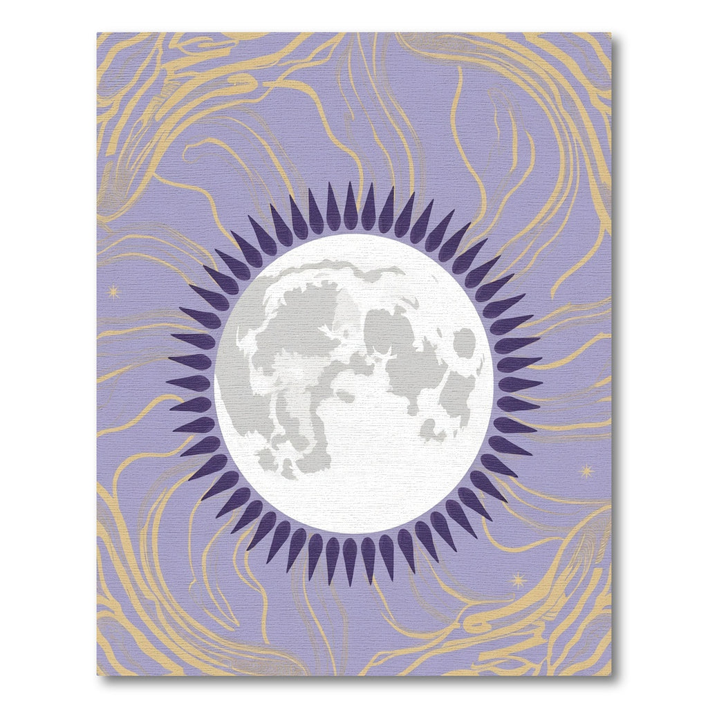 Celestial Moon Purple Swirl Accent Rug