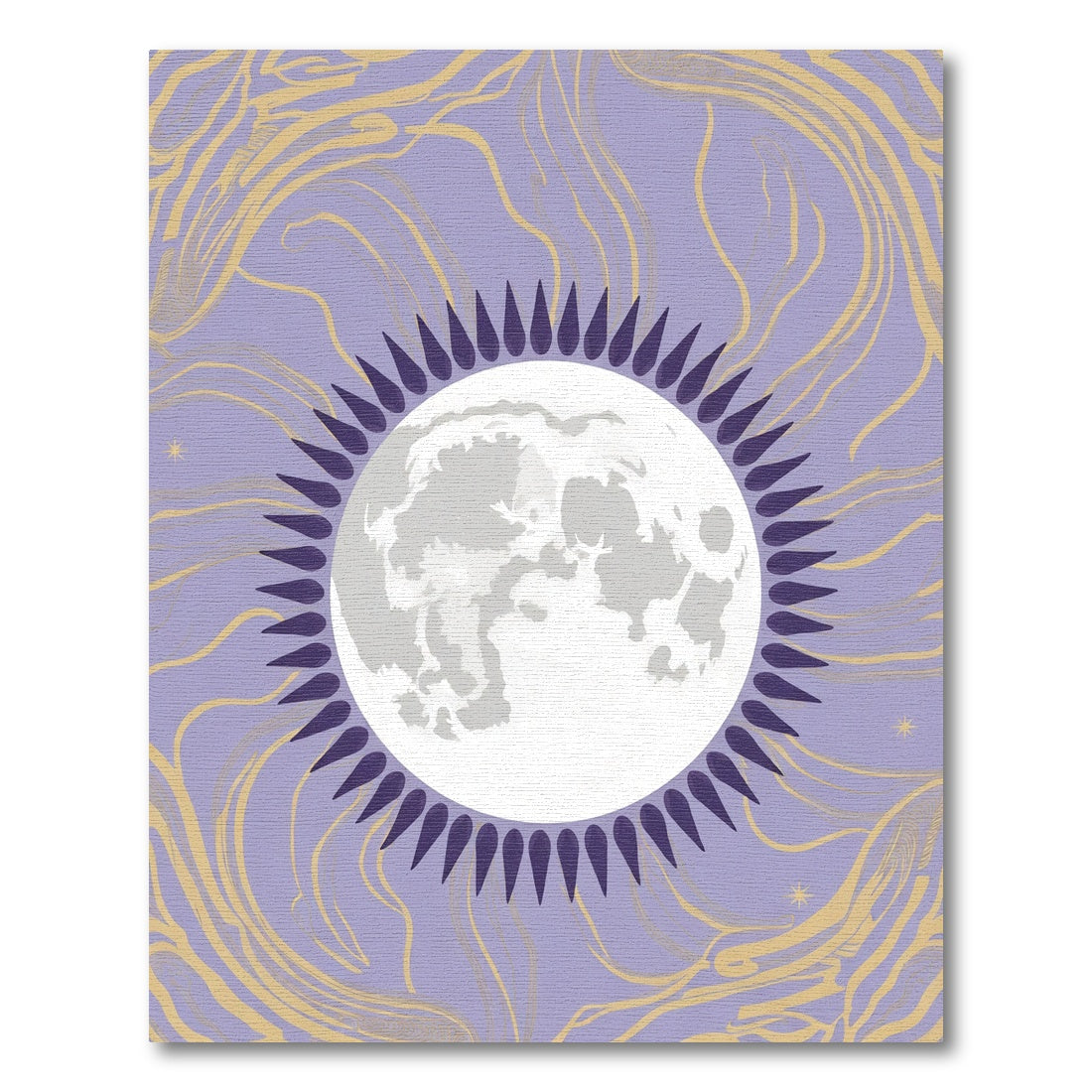 Celestial Moon Purple Swirl Accent Rug