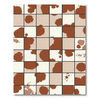 Brown Splatter Abstract Square Rug