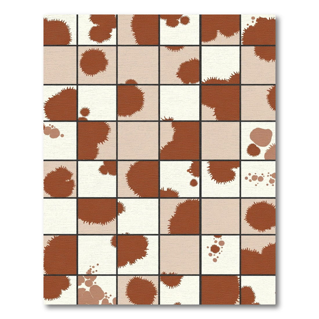 Brown Splatter Abstract Square Rug