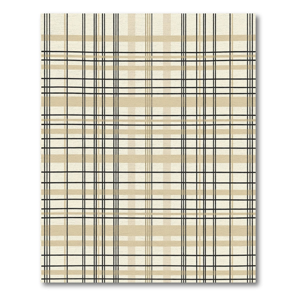 Classic Black Beige Plaid Rug