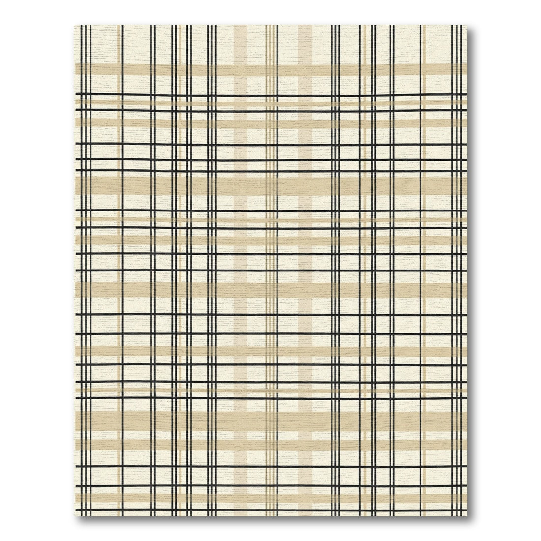 Classic Black Beige Plaid Rug