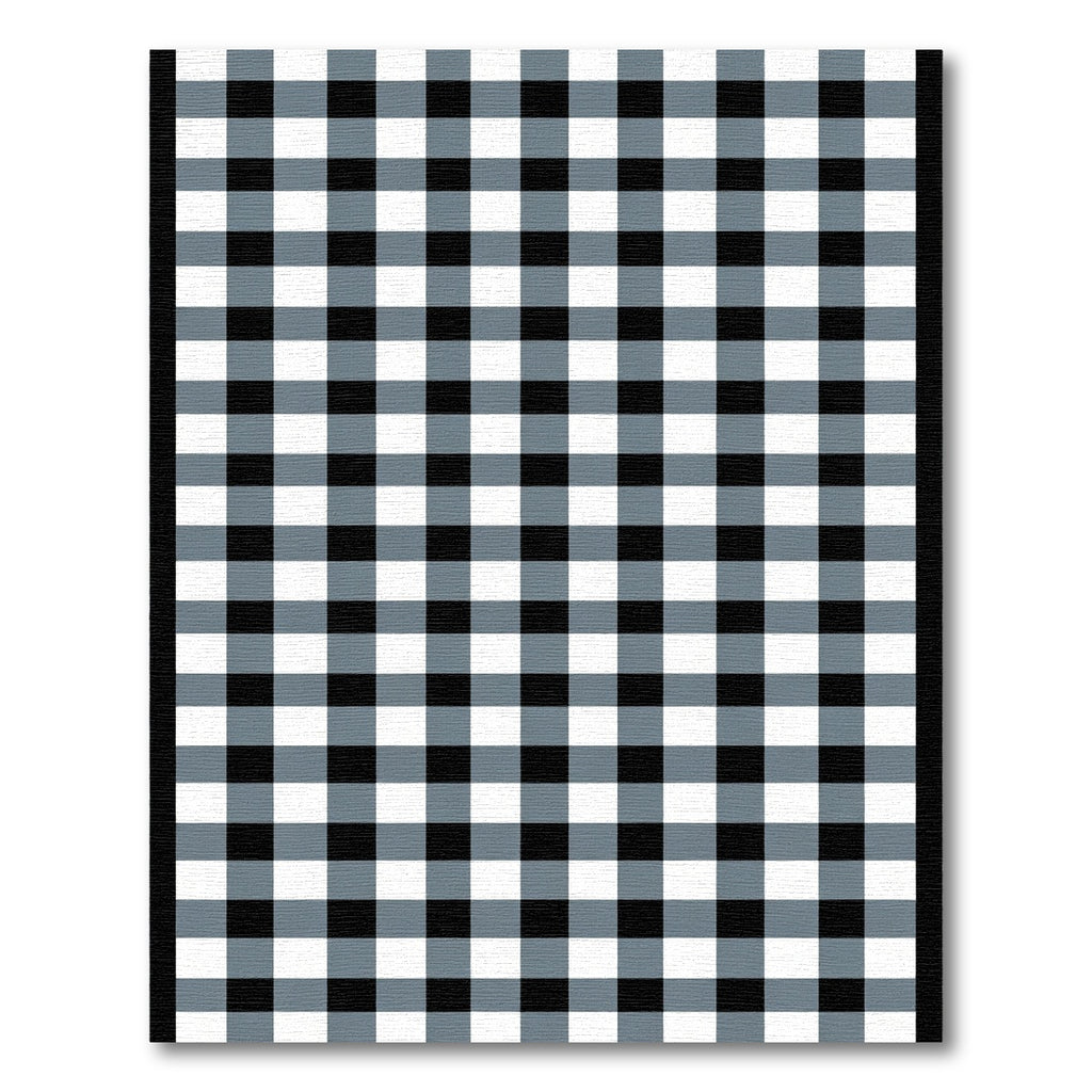 Classic Black White Gray Gingham Rug