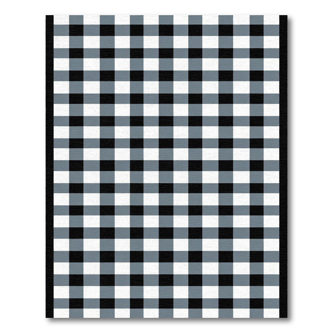 Classic Black White Gray Gingham Rug
