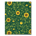 Emerald Green Sunflower Garden Rug