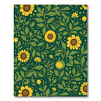 Emerald Green Sunflower Garden Rug