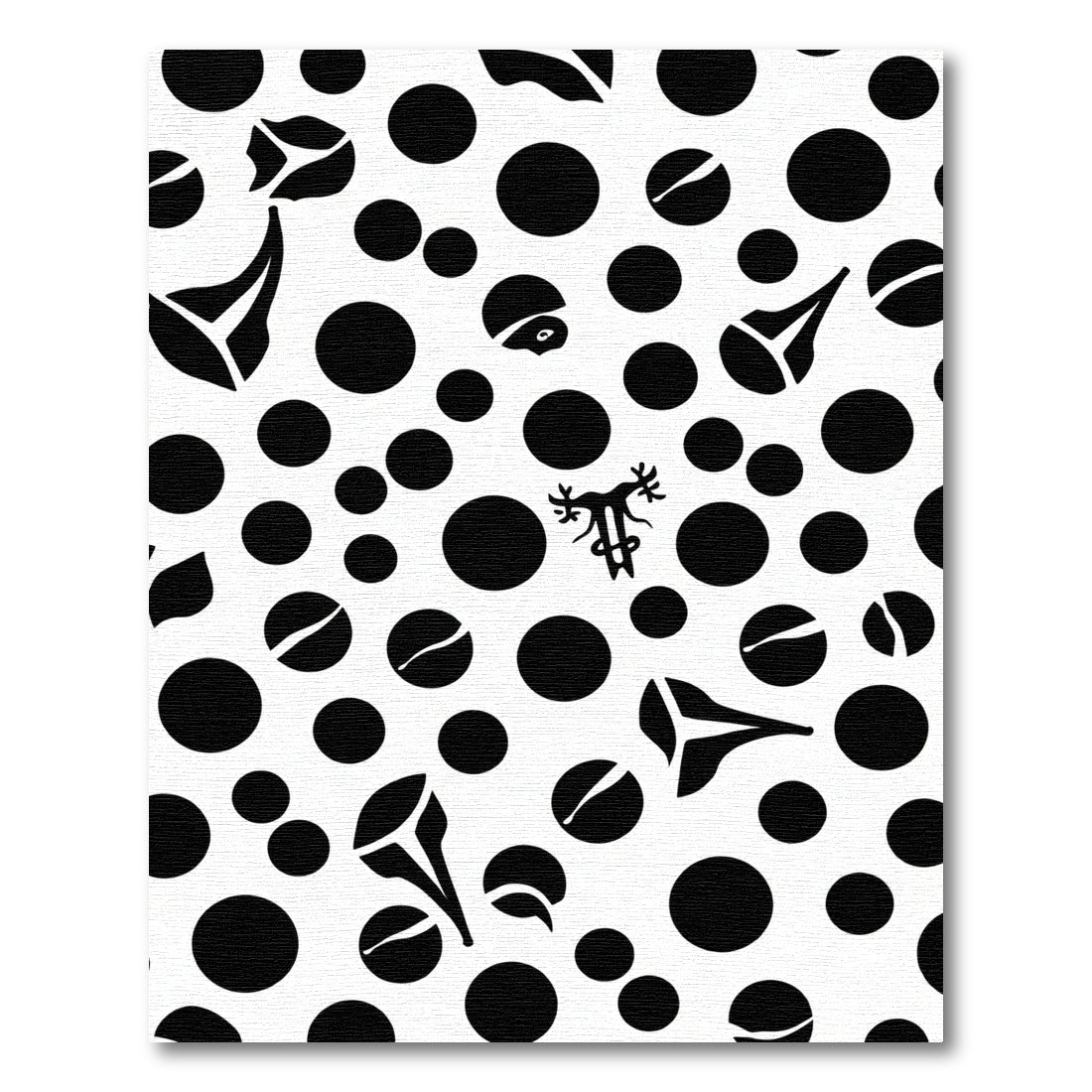Black White Organic Spotty Shape Rug