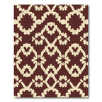 Crimson Floral Medallion Arrangement Rug