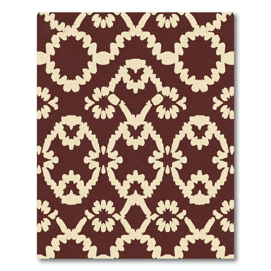Crimson Floral Medallion Arrangement Rug