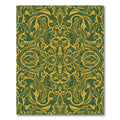 Emerald Gold Damask Scroll Rug
