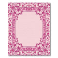 Art Nouveau Pink Floral Border Accent Rug