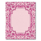 Art Nouveau Pink Floral Border Accent Rug