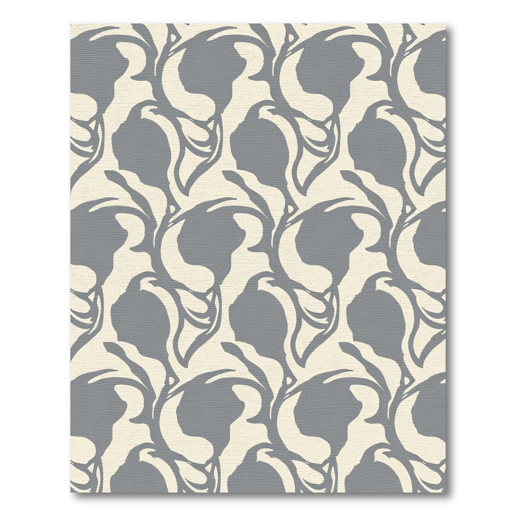 Gray Stylized Floral Abstract Rug